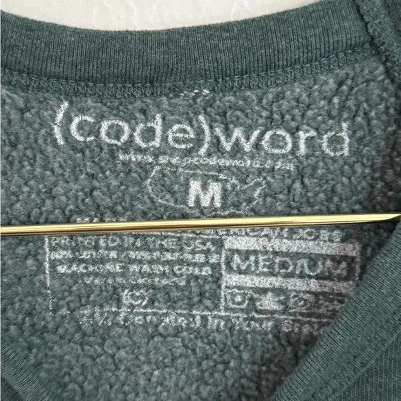 Oversized code(word) 406 Graphic Crewneck Sweatshirt - Forest Green - Picture 2 of 2